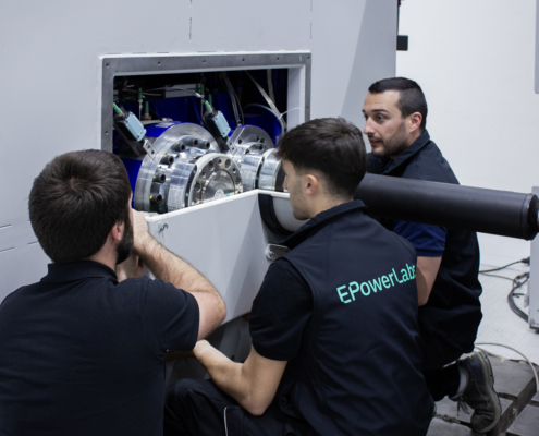 Epowerlabs team members working in the labs