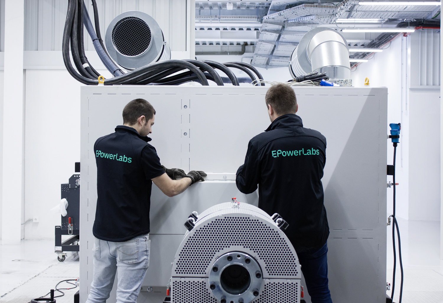 Epowerlabs team members working in the labs