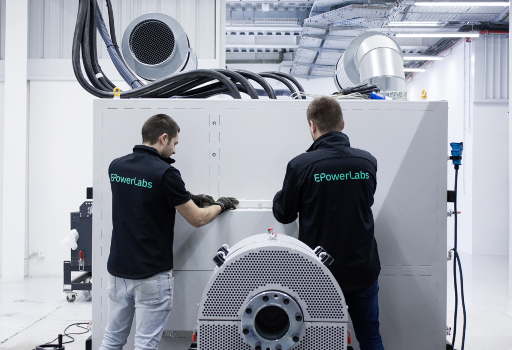 Epowerlabs team members working in the labs